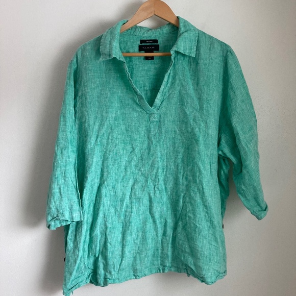 Tahari 100% linen women’s top - Picture 1 of 6